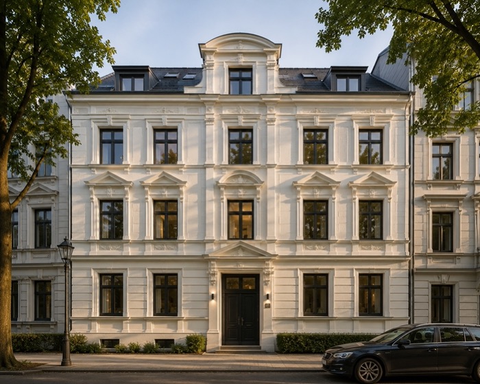 Sanierte Fassade eines Altbaus