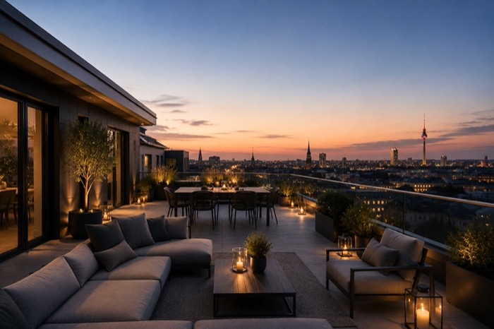Dachterrasse eines Penthouses
